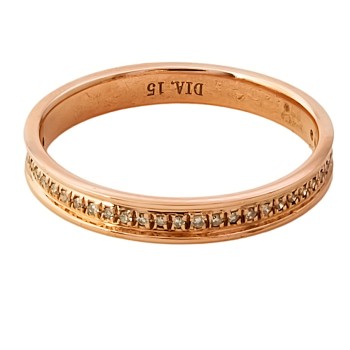 9ct rose gold Diamond 15pt half eternity Ring size R